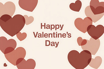 Valentines day greeting with red hearts