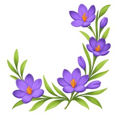 Abstract floral background with pink and purple spring blossoms featuring a decorative vector pattern of crocus and lily flowers in a nature-inspired summer garden design