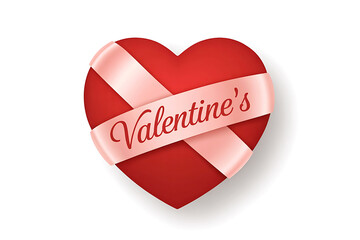 Valentines day heart with ribbon