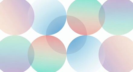 Symmetrical symmetrical layout is formed by overlapping circle gradients in pastel tones. Bright daylight concept