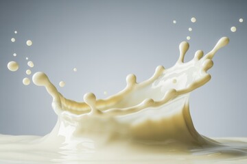 Creamy white liquid splash frozen in speed milk splash speed frozen motion