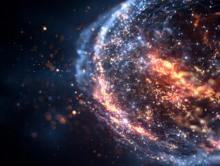 A vibrant galaxy with stars and glowing gas in space