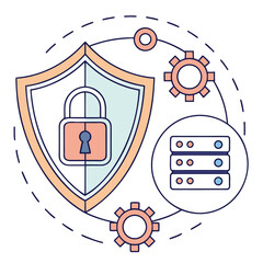 Business Cybersecurity Vector Illustration &ndash; Enterprise Data Protection Concept