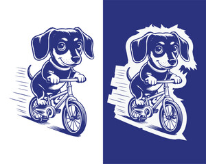 Adorable Dog Riding a Bike Artwork