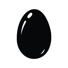 Monochrome rendering of a black egg on a white background image