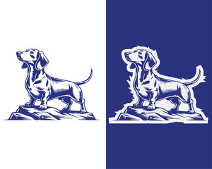 Cute Dachshund Standing Proud Illustration