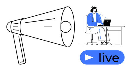 Live streaming concept. Live streaming involves online broadcasting and digital media sharing. Live streaming is essential for content creators, events, and social interaction. Great for digital