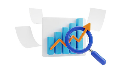 3D Data Analysis with Magnifying Glass and Growth Chart