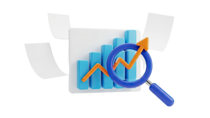3D Data Analysis with Magnifying Glass and Growth Chart