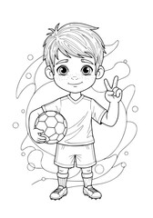a little football player. coloring book