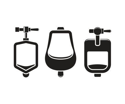 urinal bowl icons set illustration vector