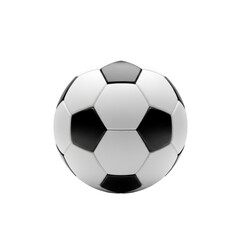 Obraz premium Hyper-photorealistic product photo of a pristine, traditional black and white telstar soccer ball with detailed stitching, centered on a transparent studio background. Iconic sport competition