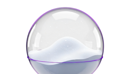 Snow Globe with White Sand and Purple Rim