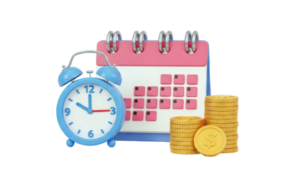 Time, Calendar, and Money Concept