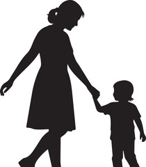 Mother and child holding hands