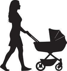 Woman pushing a stroller