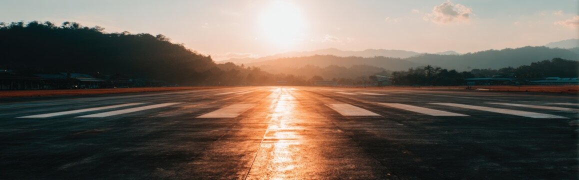 Empty runway at sunset (1)