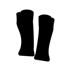 Two glasses of beer are shown in silhouette on a white background