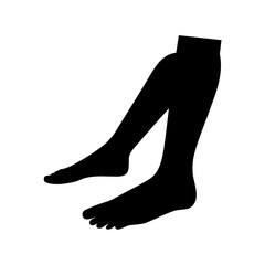 Silhouette of legs and feet demonstrating various positions or movements graphically