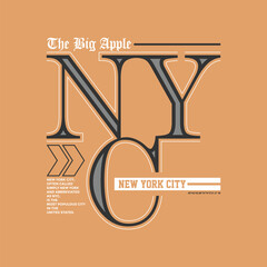 Fototapeta premium NYC New York City USA, Vintage typography design in vector illustration. Clothing,t shirt,apparel and other uses. Abstract design with the grunge and denim style. Vector print, typography, poster.