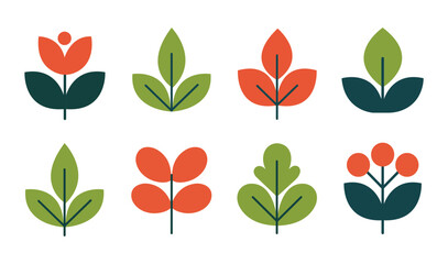 Leaf and Nature Plant Vector Icon Set © amgallery
