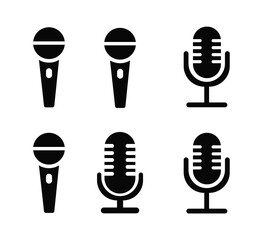 Microphone and Voice Recording Vector Icon Set