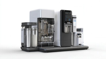 advanced water purification system product visualization isolated on white background