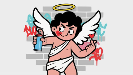 Valentine Graffiti Art Vector Illustration 