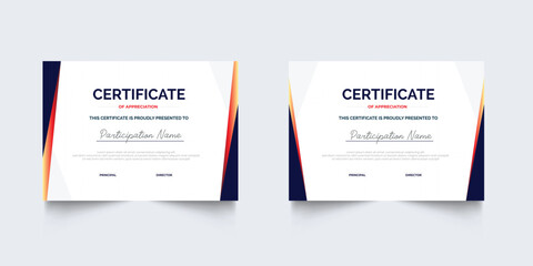 Flat design certificate of appreciation template, Clean modern certificate with geometric, Certificate template