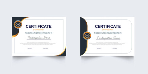 Flat design certificate of appreciation template, Clean modern certificate with geometric, Certificate template