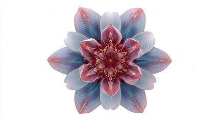Fototapeta premium AI generated abstract flower with perfect symmetry isolated on white background