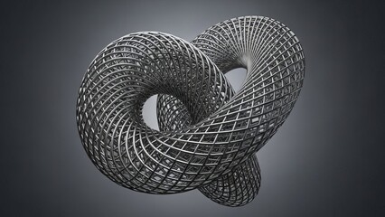 Complex Metallic Knot 3D Art