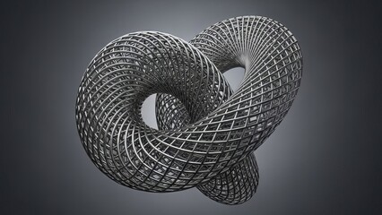 Complex Metallic Knot 3D Art