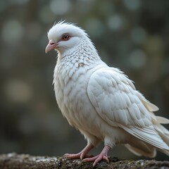 close up of a white dove