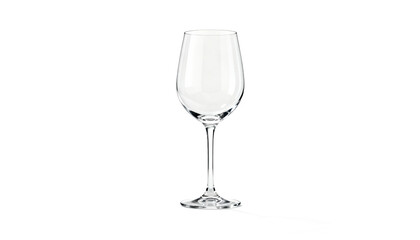 Clear Glass Wine Glass on White Background