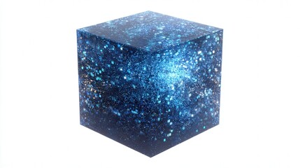 artificial intelligence data cube floating in space isolated on white background