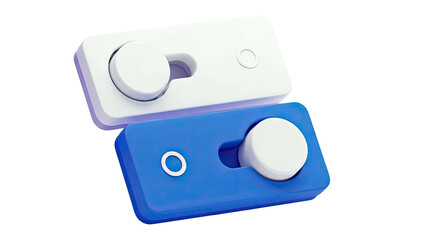 Fototapeta premium Two 3D Rendered Rectangular Devices with Knobs