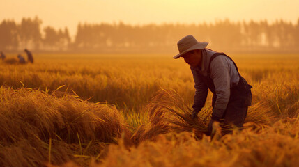 African Agricultural Laborers Harvesting Cash Crops