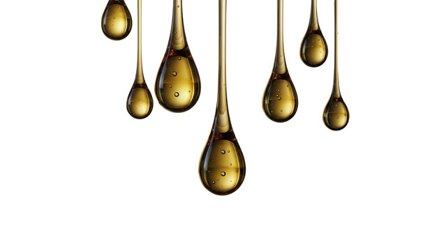 Drops of marula oil, skin care hydration concept of cosmetic product, 3d rendering