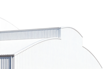 Modern Industrial Metal Building with Curved Roof