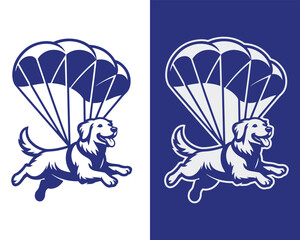 Playful Puppy Flying with Parachute Artwork