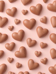 Heart-shaped chocolate treats sweet delight food photography soft background close-up romantic concept