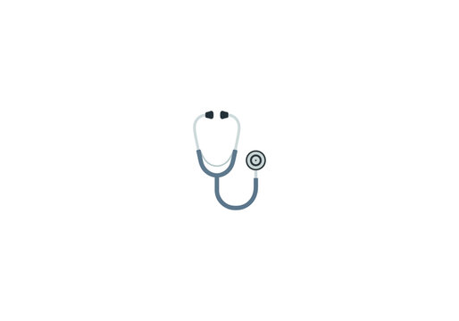 Vector Ilustration Concept Medical stethoscope with gray tubing, silver earpieces, and a black diaphragm, essential diagnostic tool.