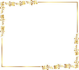 frame with leaves gold border Golden Border Warm Color Frame