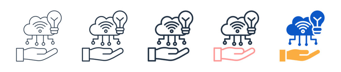 Iot Solution different style icons set vector illustration. 