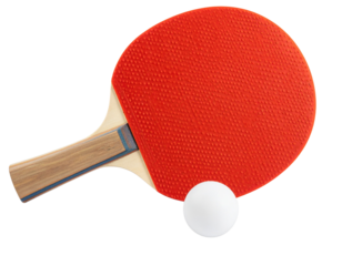  Red Table Tennis Racket with White Ball Sports PNG