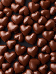 Delightful chocolate heart treats valentine's day celebration food photography cozy setting top-down view love concept