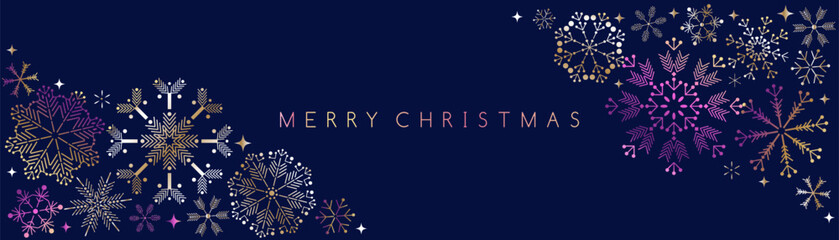 Merry Christmas and  2026 Happy New Year  holiday abstract background  template  design with snowflake, snowfall, cristal , stars  Modern  Xmas  vector illustration