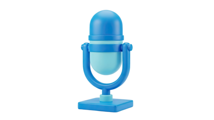 Blue 3D Microphone Icon
