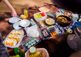 お花見などの弁当ピクニック